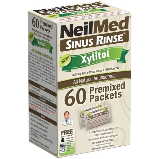 [BRSWYBQ6OIHAAAL6] NeilMed Sinus Rinse Premixed Refill Packets with Xylitol, 60ct.