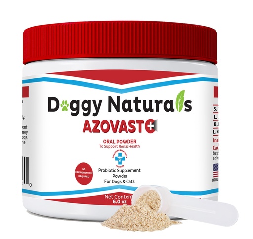 [BRSWYBAOCQAQYC3J] Azovast Plus Kidney Health Supplement for Dogs & Cats, Oral Powder (6 Oz) - (120 Doses/Jar) NO Refrigeration Required - Help Support Kidney Function & Manage Renal Toxins (Made in U.S.A) (6 Oz)