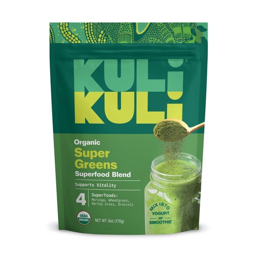 [BRSRMEAZAUJRMYAZ] Kuli Kuli Green Power [6 oz] - Super Greens Powder - Nutrient Dense Moringa, Wheatgrass, Broccoli & Barley Grass Blend - 100% Plant Based Organic Superfood Posder Sourced from Remote Farms