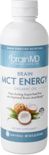 [BRSW2HYNCMPW2AD2] Dr Amen BrainMD Brain MCT Energy - 16 fl oz - Supporto per l'energia per il cervello e il corpo - Migliora Focus & Satiety - Clean & Fast Acting - Gluten Free - 31 Serve