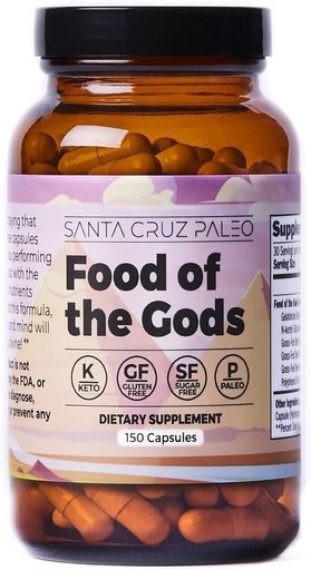 [BRSW2CALBMPAGD3Z] Santa Cruz Paleo Food of The Gods Grass Fed Beef Organ Supplement with Glucosamine, Bone Marrow, Beef Liver, Colostrum, Maca Root & Elderberry, Gluten Free, Keto, Sugar Free, Paleo, 30 Servings