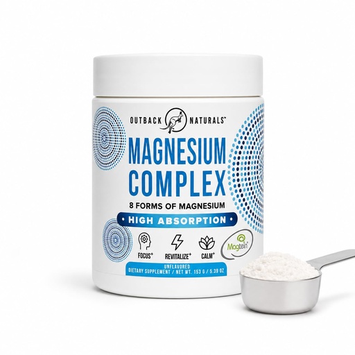 [BRSRAA34DIAQE2TL] Magnesium Complex Powder - 8 Types of Magnesium, L-Threonate (Magtein), Glycinate, Malate, and More for Brain Health, Relaxation, Maximum Absorption - Unflavored, 30 Servings