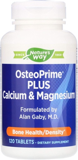 [BRSWIY32BQPRG3DG] Nature's Way OsteoPrime PLUS Calcium & Magnesium, Supports Bone Health & Muscle Function*, with Vitamins D3 & K2, Vegetarian, 120 Tablets