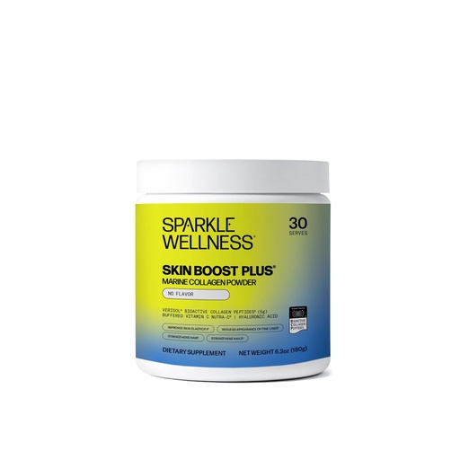 [BRSRAGIQBBYA2FYU] Sparkle Wellness Marine Skin Boost Plus (No Flavor) [30-Serves] | Collagen Powder Supplement with Marine-derived VERISOL Bioactive Hydrolyzed Collagen Peptides, Vitamin C & Hyaluronic Acid