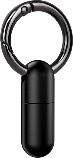 [BRSRAZIFBYNB43LP] Micro Keychain Pill Holder Titanium Waterproof Mini Pill Container for Emergency Medicine，Travel Purse Pocket (Black)