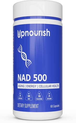 [BRSROFQHORYQEC3V] Nicotinamide Adenine Dinucleotide NAD Supplement - 500mg NAD+ Supplement with Resveratrol, Quercetin, Theacrine, Luteolin, Apigenin - Nicotinamide Riboside NR Alternative for Women & Men, 60 Capsules