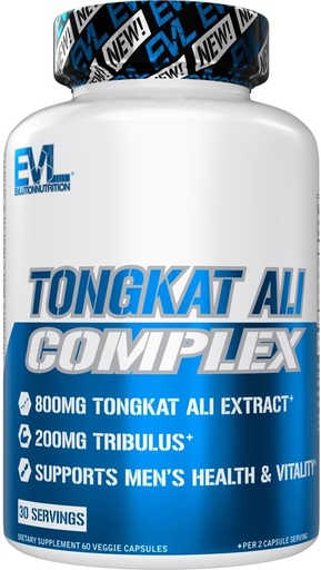 [BRSRMFA5OIIRU3DH] Evlution Nutrition Tongkat Ali - Men’s Health + Vitality Supplement - 800mg Tongkat Ali + 200mg Tribulus - Performance Support - Vegan + Gluten Free Capsules - 30 Servings