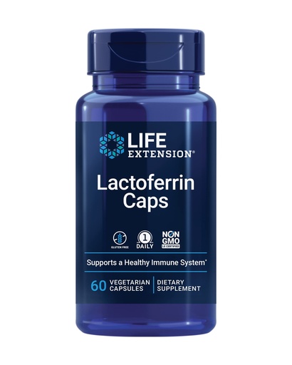 [BRSWIYQ7BJ4RUCY3] Life Extension Lactoferrin Caps, Healthy Immune Response, GI Support, Vision Health, Gluten-Free, Non-GMO, 1-Daily, Vegetarian, 60 Capsules