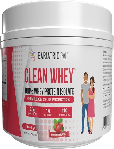 [BRSRMYYZAR4A4DTP] BareatricPal Clean Whey Protein (25g) dengan Program- Strawberry (15 Pelayan)