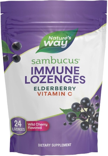 [BRSWGCAOA4OWMFLG] Príroda a spôsob Sambucus Immune Lozenges, vysoká potencie vitamín C, bazy, Wild Cherry Ochutené, 24 Lozenges (Backaging May Vary)