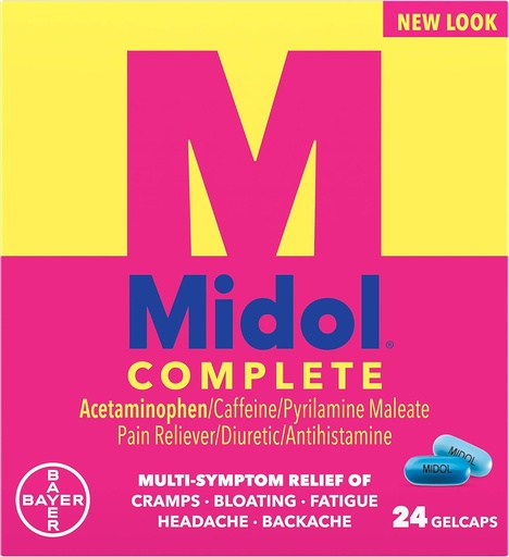 [BRSWIY35AAPQCCQZ] Midol Mensural Complete, Gelcaps, 24 t