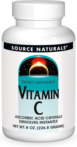 [BRSWIYQKAUHBUA3U] Source Naturals Vitamin C - Ascorbic Acid Crystals That Dissolves Instantly, Dietary Supplement - 8 oz