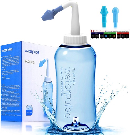 [BRSWYYIYDEFBSELV] Darate Neti Pot Sinus Rinse Bottle, Nose Wash Cleaner Pressure Rinse Nasal Irrigation for Adult & Kid BPA Free with Sticker Thermometer (500ML)