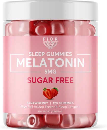 [BRSRAEA2BAIAO3YY] FIOR Melatonin Gummies (Sugar Free Strawberry, 120)