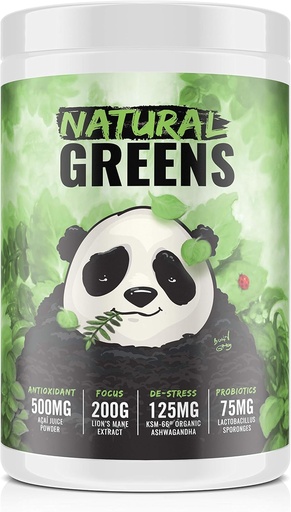 [BRSWYEIHBUBWAGTL] Underground Bio Labs/Panda Supps: All Natural SUPERFOOD: Greens, Reds, Golds,Probiotics,Ashwagandha and Lion's Mane, for Health and Wellness 13.76 Oz (Pineapple)