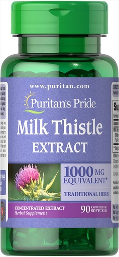 [BRSWIZQ3OVYQMGAV] Puritans Pride Milk Thistle 4:1 Extract 1000 Mg (silymarin), 90 Count