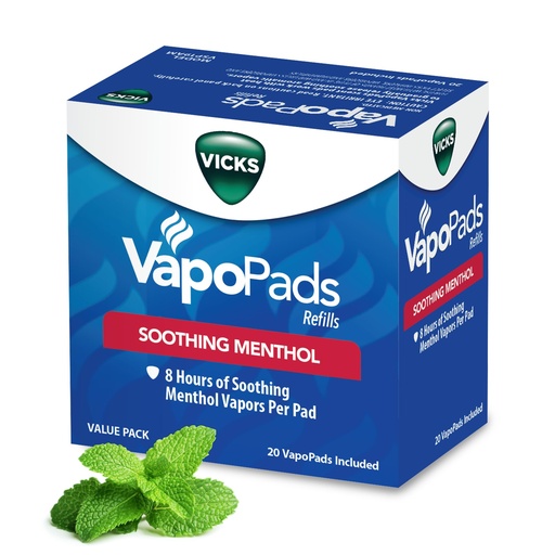[BRSWKZIIBUOAIFY3] Vicks VapoPads with Original Menthol Formula - Vapor Pads Refill for Vicks Humidifiers and Steam Inhalers, Scent Pads for Congestion Relief, 20-Pack, Box Color May Vary