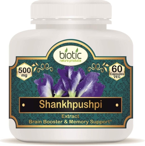 [BRSRMZLQBAAWCDQY] Veena Biotic Shankhpushpi Capsules Extract 500mg - 60 Veg Capsules