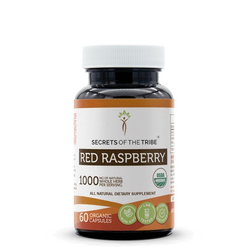 [BRSROEI2CMIRUYLG] Secrets of the Tribe Red Raspberry USDA Organic Capsules | Certified Organic Vegetarian Capsules, Herbal Dietary Supplement | Rubus idaeus Dried Leaf (60 Count)