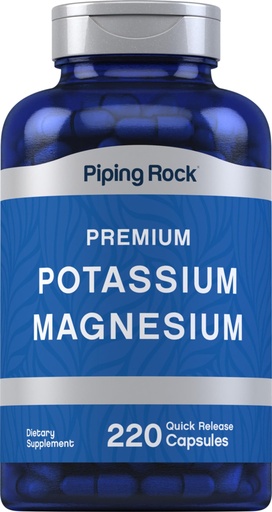 [BRSROBQ3CUIBAYLD] Piping Rock Potassium Magnesium Supplement | 220 Capsules | Non-GMO, Gluten Free Premium Complex