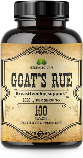 [BRSWYYYRPIGWGHLX] HERBALICIOUS Goat’s Rue Capsules 1000mg - Natural Goats Rue Herbal Supplement - Natural Galega Officinalis for Breast Feeding - Breastmilk Production Food Supplement Support - 100 Caps