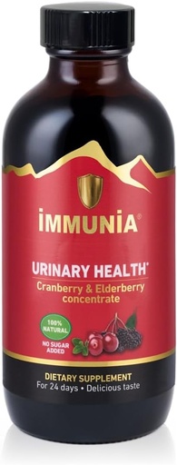 [BRSWGAD7CAIGEHI4] Immunia Urinary Health. Concentrato di mirtilli e mirtilli per la prevenzione delle infezioni urinarie. Naturale. Delizioso. 5 ml/giorno. (1-Pack)