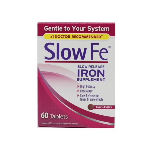 [BRSWGZIROECA23YZ] Slow Fe, High Potency Iron 45 mg, Slow Release - 60 Tablets - Pack of 3