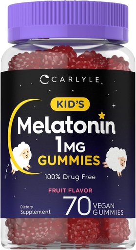 [BRSW2ZQFAADQAFDP] Carlyle Kids Melatonin Gummies Silencio 1 mg 70 Cuenta ← Fruit Flavor Gummy Silencio Vegan, No Gluten Free