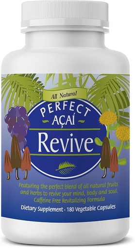 [BRSWIYYMOIBRCCI3] Perfekte Ergänzungen – Perfect Acai Revive – 180 Kapseln – Organic Acai, Cordyceps, Grape Seed Extract & Rhodiola Rosea