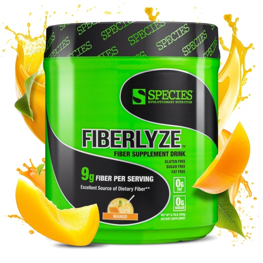 [BRSWIHIAAB5BGETA] Species Nutrition Fiberlyze Fiber Supplement, Psyllium Based Soluble & Insoluble Fiber Powder for Healthy Colon, Digestive Functions (Mango, 30 Servings)