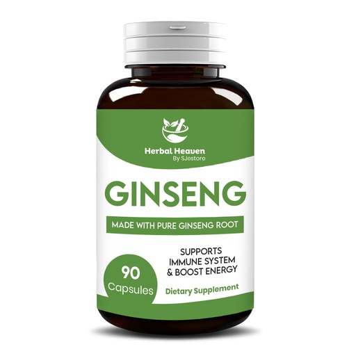 [BRSROGAQOJ6BO3TK] Herbal Heaven Natural Energy and Focus Ginseng Capsules 90 Count for Vitality and Wellness - 100% Herbal Formula