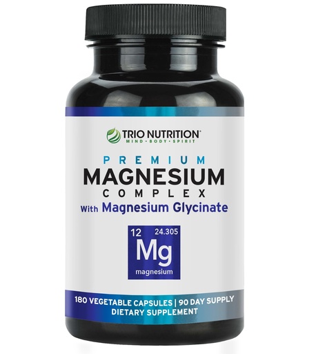[BRSWGGT6CACQIDL2] Trio Nutrition Magnesium Complex 90 Day Supply 420 mg | Natural Calm, Relax, Stress Relief, and Muscle Recovery |Magnesium Glycinate Supplement with Vitamin B6 for Rapid Absorption*