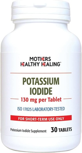 [BRSRMA3RC4NAIDTZ] Potassium Iodide 130 mg KI Supplement | 30 Tablets for Thyroid Support | Iodine - YODO Naciente