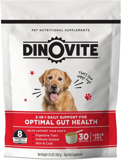 [BRSROGQCOB5A2YDB] Bloqlar üçün Dinovite Probiyotik Supplement - Omega 3 - Hot Spot Yardım - Skin & Coat Supplement - 30 Day Supply (30 Day Supply, Big Dogs (45 + lbs)