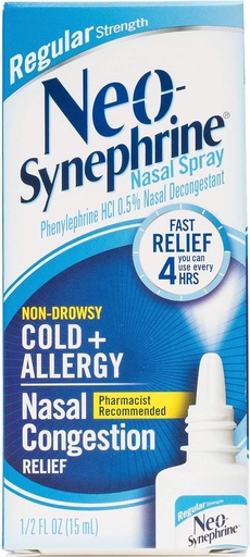 [BRSWKGQNCINAY2LA] Neo-Synephrine Nasal Decongestant Spray Regular Strength 0.50 oz (PACK OF 3)