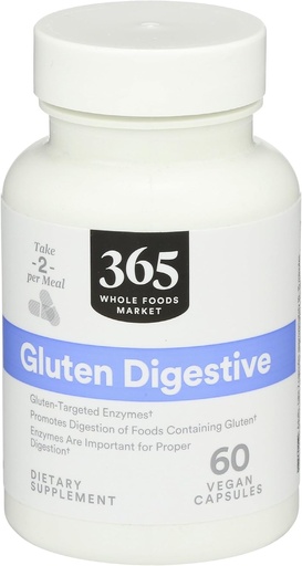 [BRSWGBLQOZYGA2DO] 365 por Whole Foods Market, Enzymes Gluten Digestive, 60 Count