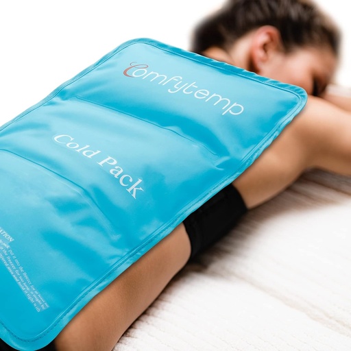 [BRSWYEDRCUIG2ELZ] Comfytemp Large Ice Pack for Back Pain Relief, 13.5" x 21.5" Reusable Gel Hot and Cold Compress Therapy for Full Body Injuries, Swelling, Bruises, Sprains, Surgery, Back, Hip, Legs, FSA HSA Approved