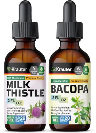 [BRSRAGI5BBYBUF3A] BAO KRAUTER Sữa Thitle Tinc 2 Fl. Oz. & Bacopa Tincture 2 Fl. Oz.