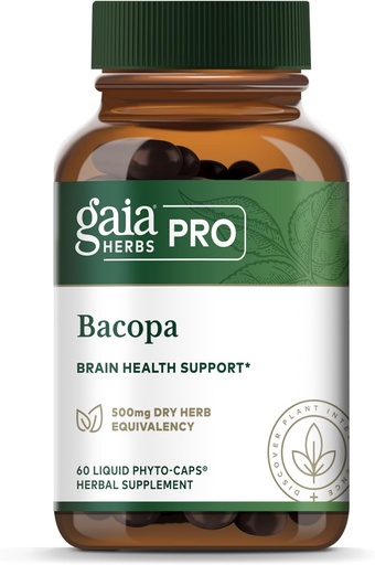 [BRSWGBLYOB5RUA3U] GAIA HERBS PRO Bacopa - Brain Health & Nootropic Support - 60 Liquid Phyto-Caps (30 Portionen)