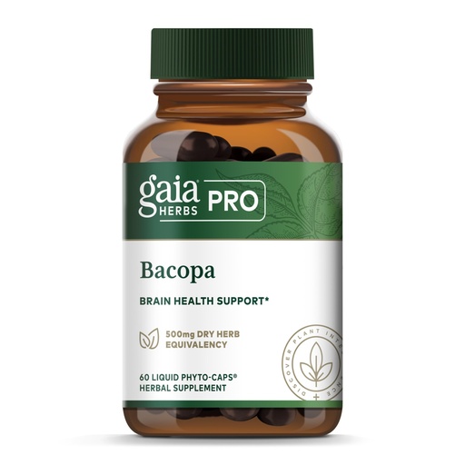 [BRSWGBLYOB5RUA3U] GAIA HERBS PRO Bacopa - Brain Health & Nootropic Support - 60 Liquid Phyto-Caps (30 Servings)