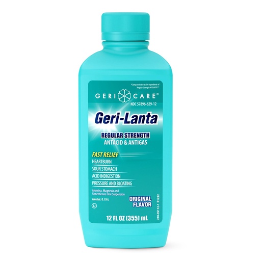 [BRSWIHT3PMJWAAL2] Geri-Lanta Liquid Antacid & Antigas By GeriCare| Regular Strength Acid Reducer For Heartburn, Sour Stomach, Acid Indigestion, Pressure & Bloating| Oral Gas Indigestion Relief| Original Flavor|12 fl oz