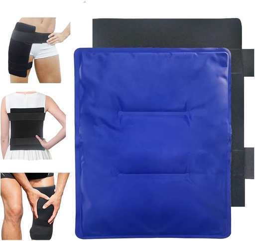 [BRSRO2Y2CIJQGDI6] Gel Soft Flexible Ice Packs for Injuries - Reusable Freezer Cold Pack, Hot Cold Compress Therapy Cooling Gel Pad Wrap for Shoulder, Hip, Knee, Back, Leg, Injury, Swelling, Bruises, Surgery - 11" x 14"