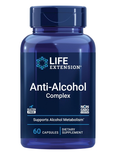 [BRSWGAQDBEAWYELF] Life Extension Anti-Alcohol Complex, Vitamin C, zinc, Grape Seed, Milk Thistle, Clove Extract, Supports Healthy Alcohol Metabolism & Optimal Liver Function, Gluten-Free, Non-GMO, 60 Capsules