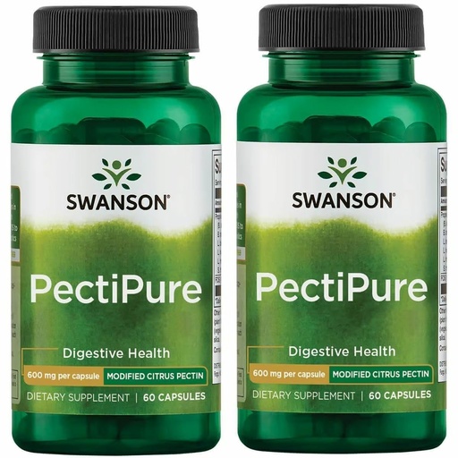 [BRSWGZIDOEAQIFDD] Swanson PectiPure Modified Citrus Pectin Cellular and Digestive Health Supplement for Wellness-Conscious Adults - 82% Galacturonic Acid (60 Capsules, 600 mg Each, 2 Pack)