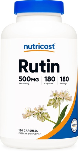[BRSW2ED3CMJWM3D3] Nutricost Rutin 500mg, 180 Capsules - Gluten Free, Non-GMO, and Vegetarian Friendly