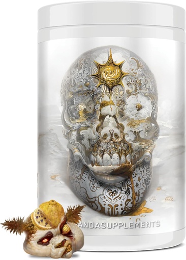 [BRSROHYDAEGWG337] Підземна біолабораторія/Панда Supps Skull Nootropic Pre-Workout, 403mg Кофеїн для Tunnel Vision Focus,Pump, Непаралізована енергія (40 соків) (Ново-синій ананас)(Інсан в мембрані)