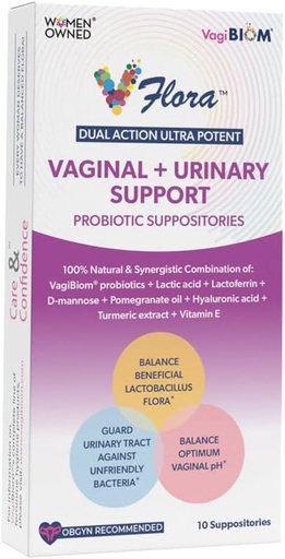 [BRSROAILPINGC3D7] VagiBiom Dual Action Formula. Vaginal and Urinary Support to Balance Intimate Flora. Lactoferrin + Mannose + Lactobacillus crispatus to Flora Nourish Flora for Skin Health. Natural - Vegan