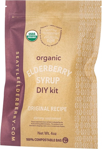 [BRSRMZQBCANR6ELU] Syrup DIY Kit – Make Your Own Delicious, Gluten-Free Herbal Supplement Syrup with Potent Immune Benefits, Containing Only Organic Ingredients Made in Small Batches in The USA - 4oz