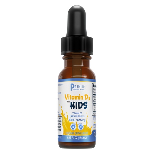 [BRSRAEIYOF5AK3LG] Premier Research Labs Vitamin D3 for Kids - Vitamin D Drops for Children, Kids Liquid Vitamin D, 400 IU Per Serving, Supports Healthy Brain Development - 0.43 fl oz