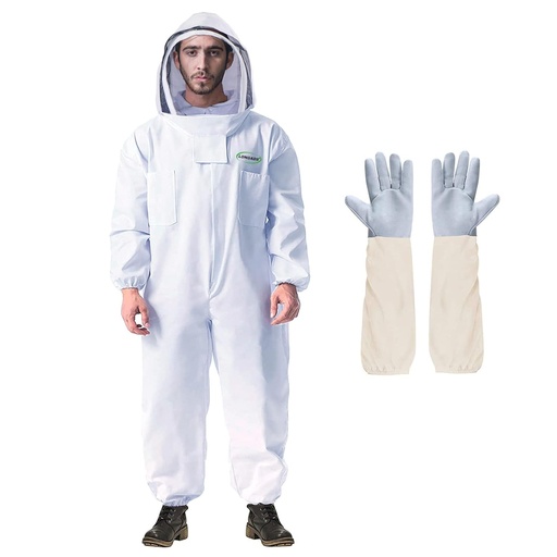 [BRSWYEL6B4ARS3T6] LONGADS Professional Bee Suit for Men Women, Beekeeping Suit Beekeeper Suit with Glove &Ventilated Hood, Multi-Size Bee Outfit for Backyard and Bee Keeper for Bee Keeper Catcher Christmas Costume